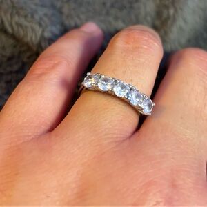 Five-Stone Clear CZ 925 Sterling Silver Ring - Women Jewelry